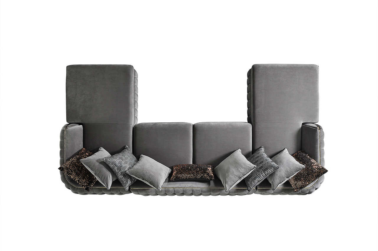 side view of Sicilya Grey Sectional sofa