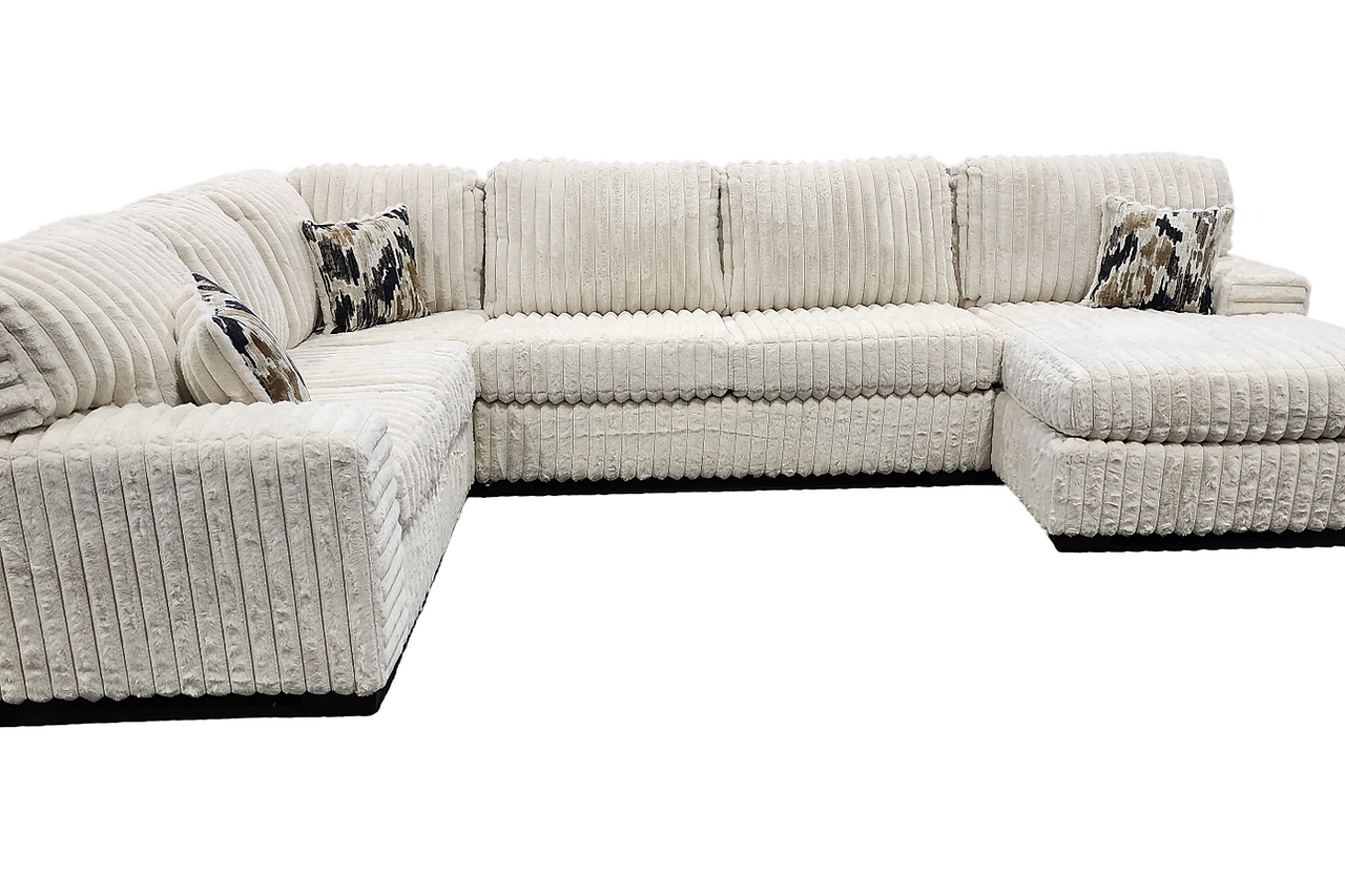 Austin Ivory 3-Piece Sectional sofa side view