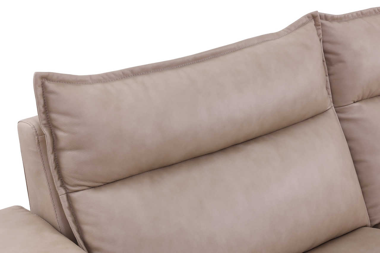 Back view of Sierra beige leather reclining sectional