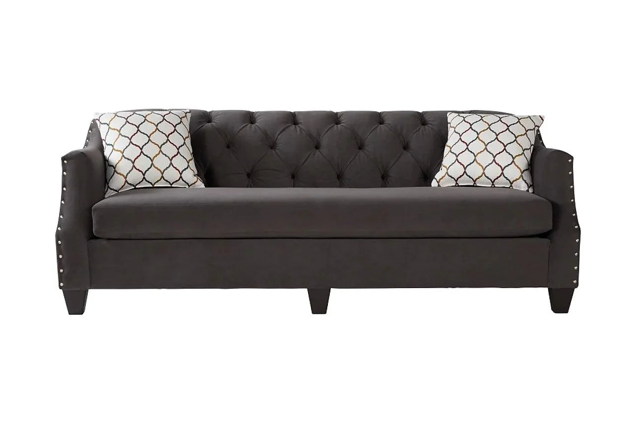 Bing Ash Grey Fabric Tufted Sofa main view