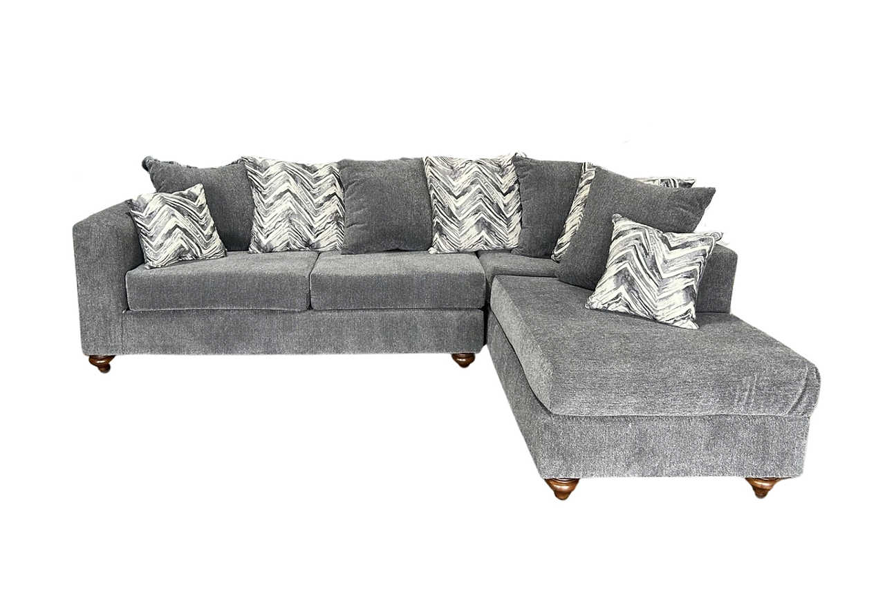 Detail view of Zander Gray Fabric Sectional upholstery