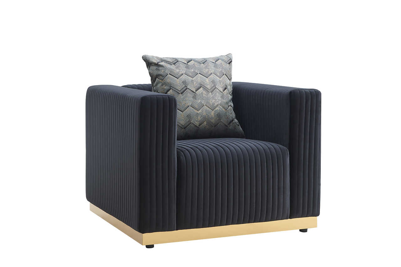 Detail of Alisha Black Living Room Set upholstery