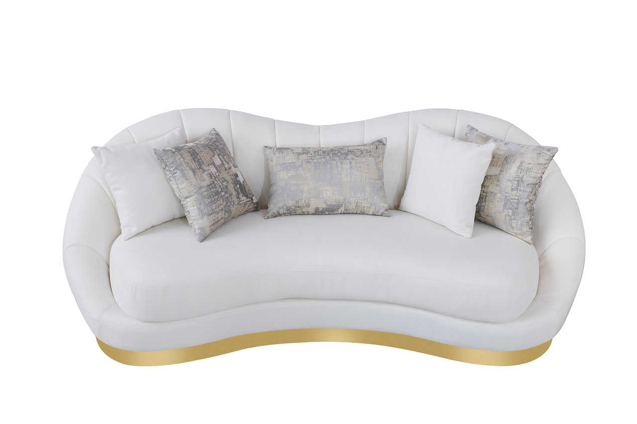 Olena Ivory Living Room Set side perspective