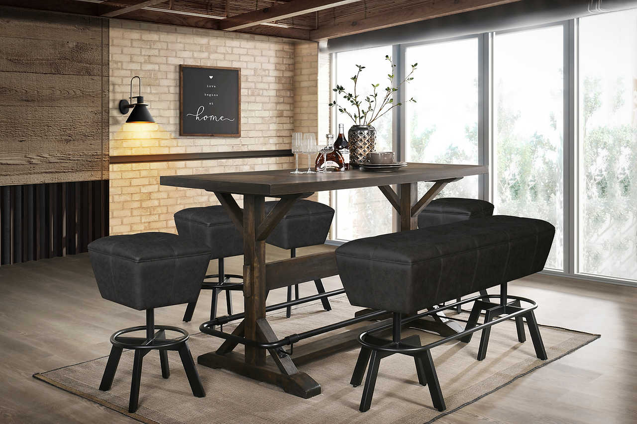 Valmont Dark Brown Counter Height Dining Set main view