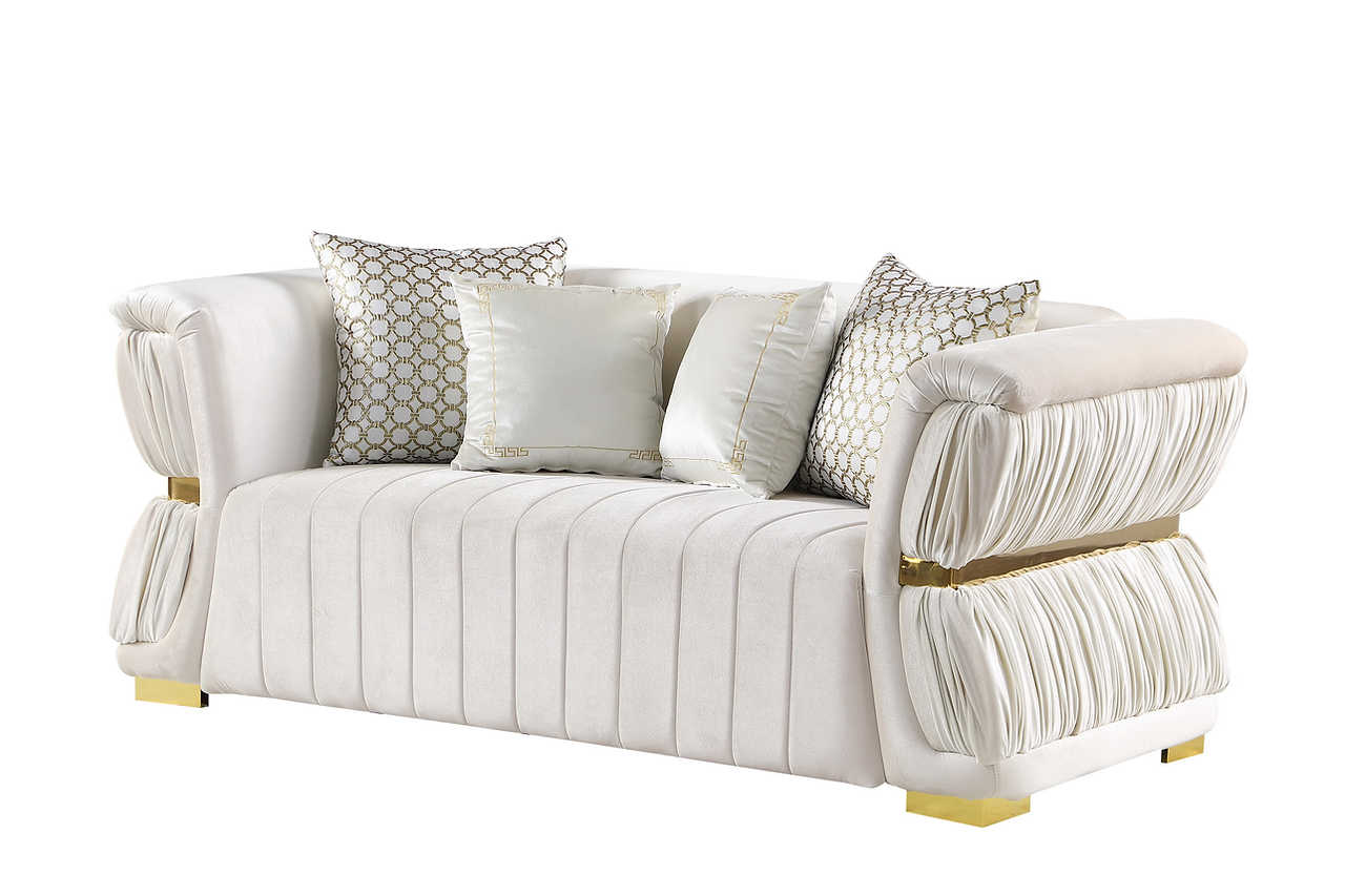 Anna White Accent Chair side detail