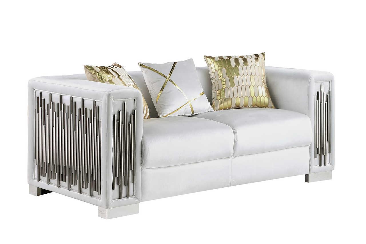 Side angle showing black and silver coffee table