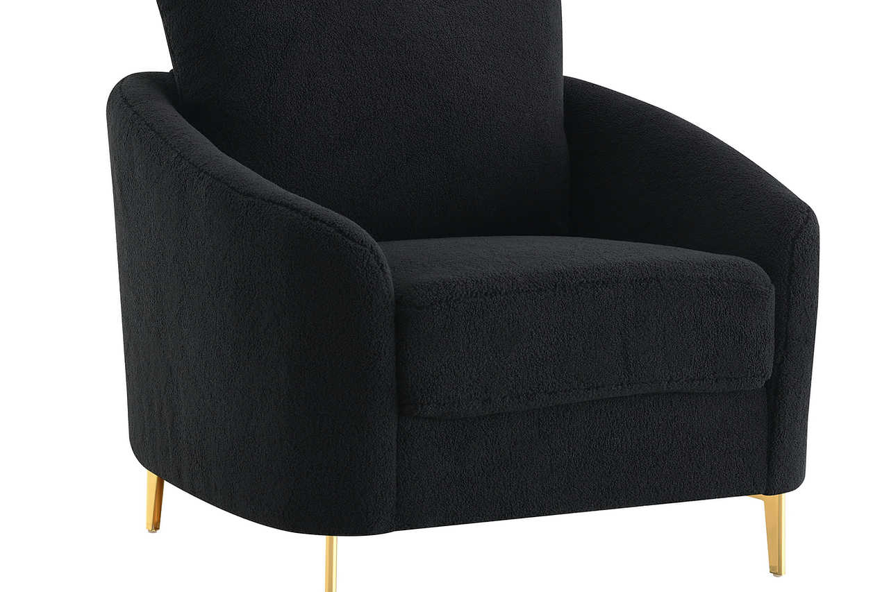 Side angle of Lila Black living room set loveseat and sofa