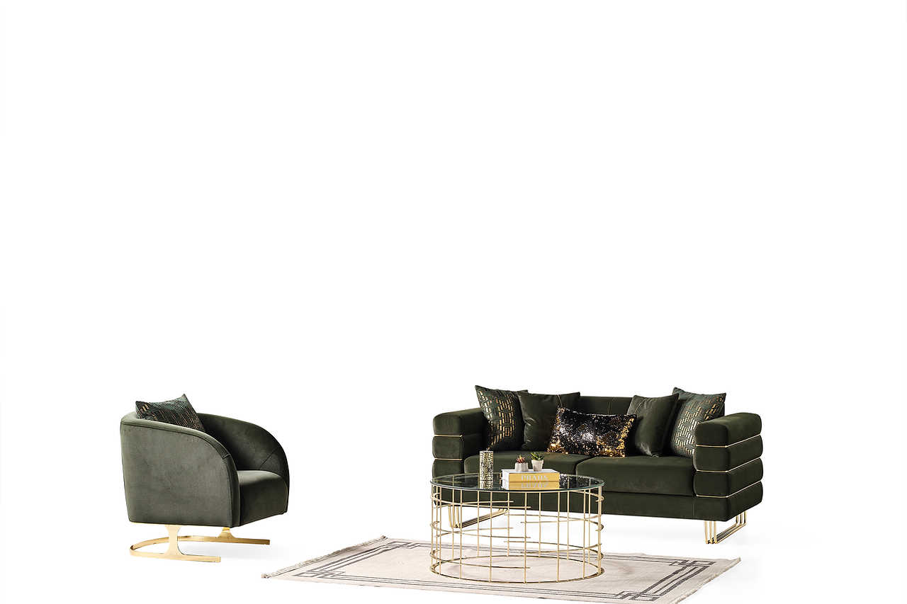 Front view of Luma Emerald Living Room chair