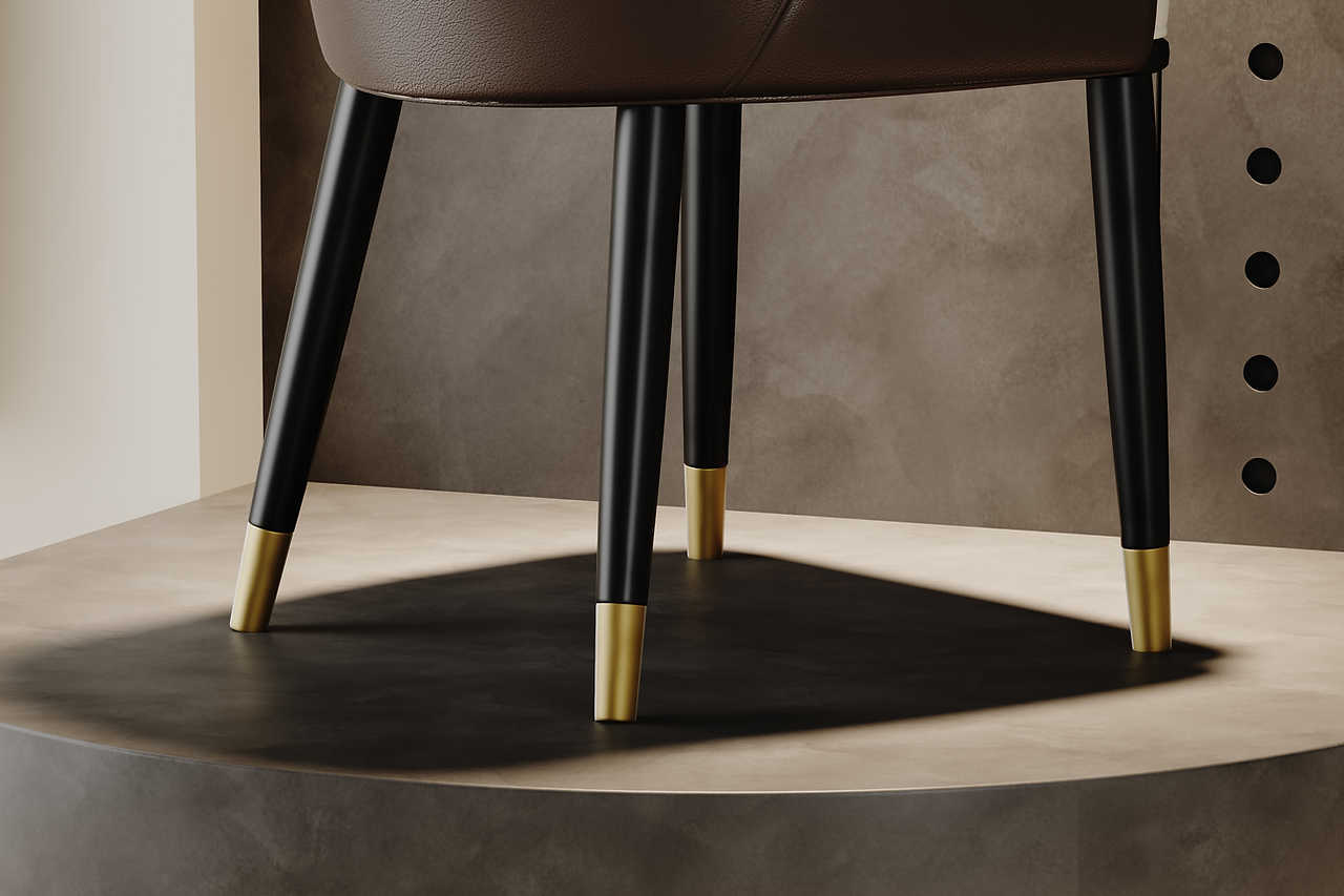 Angle showing overall dimensions of Jewel dining table