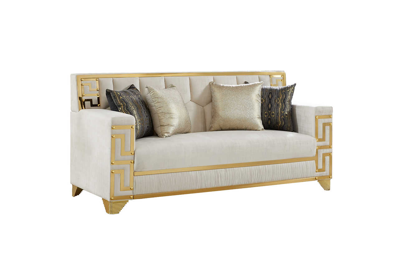 Hira cream chair seating cushion with included pillow