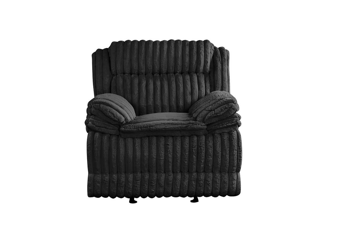 Side view of Mellow reclining sofa showing fabric texture