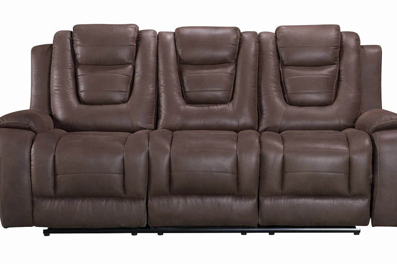 Side view of Galaxy Brown Upholstered Reclining Loveseat