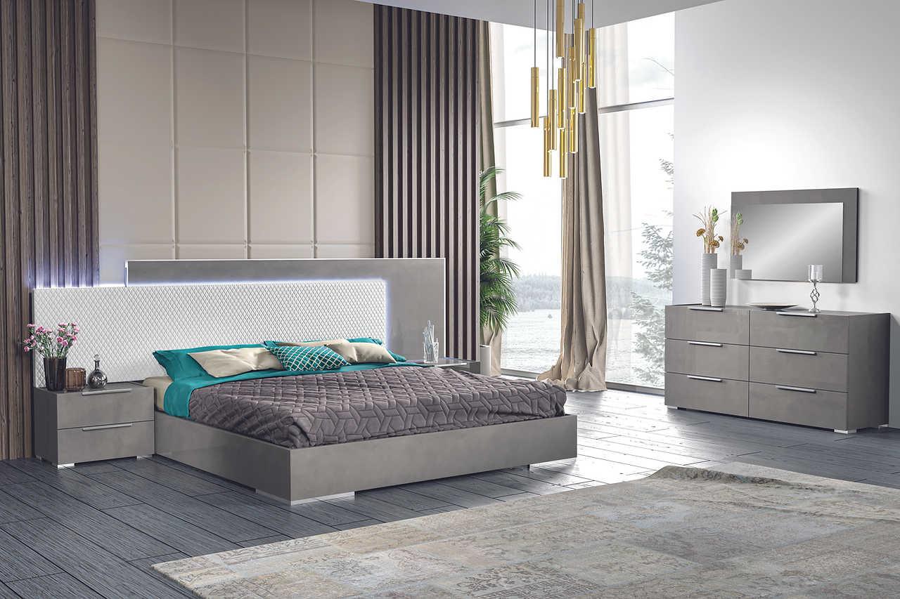 Fabiana Aspen Grey Bedroom Set dresser and mirror detail