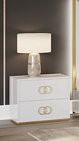 Vogue White and Gold Accent Nightstand