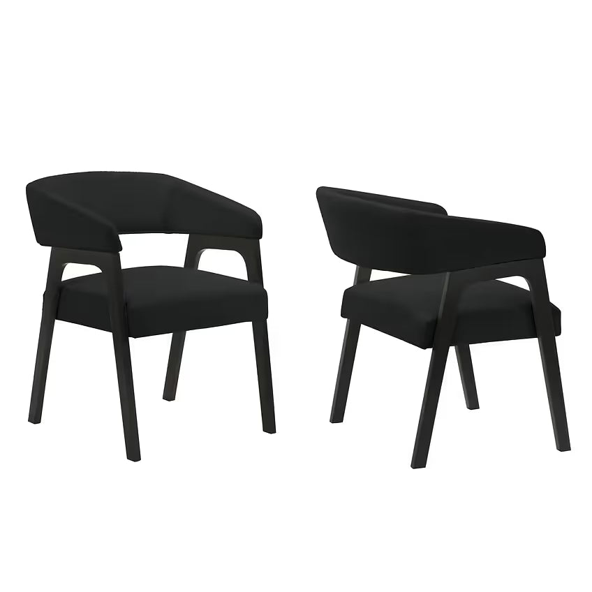 Nava White Porcelain Dining Collection with Black Teddy Fabric Chairs view 3
