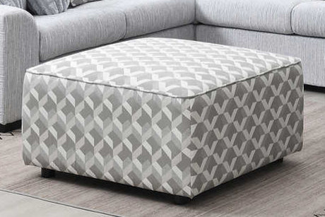 Brady Grey Fabric Ottoman
