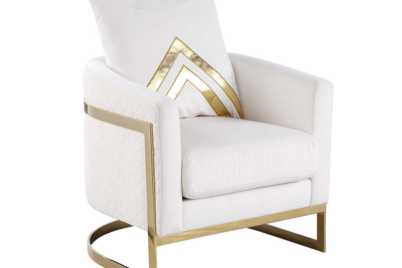 Vista Bonita cream velvet loveseat side angle