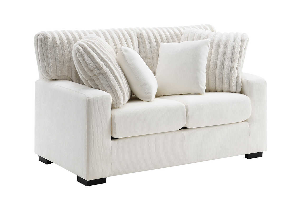 detail view of Tarra Ivory Fabric Living Room Set furniture