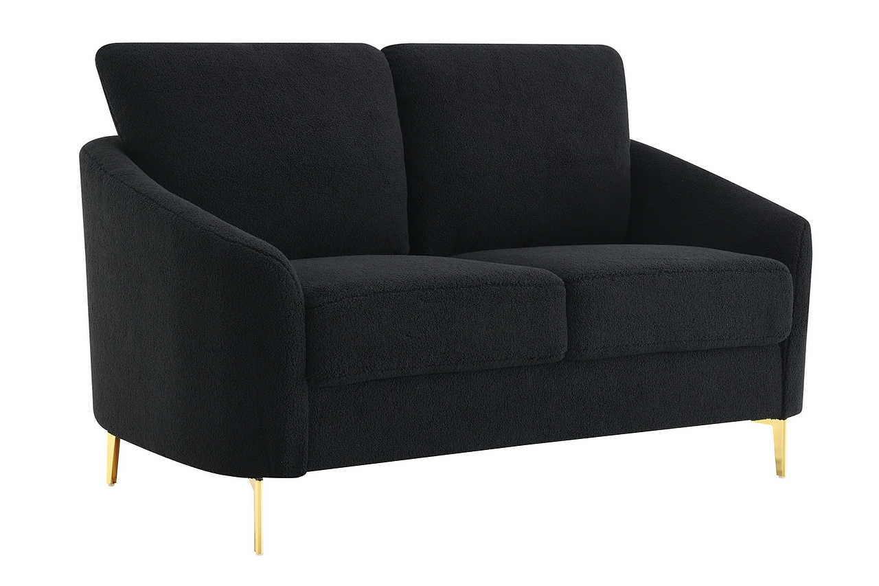 Lila Black living room set angled front view