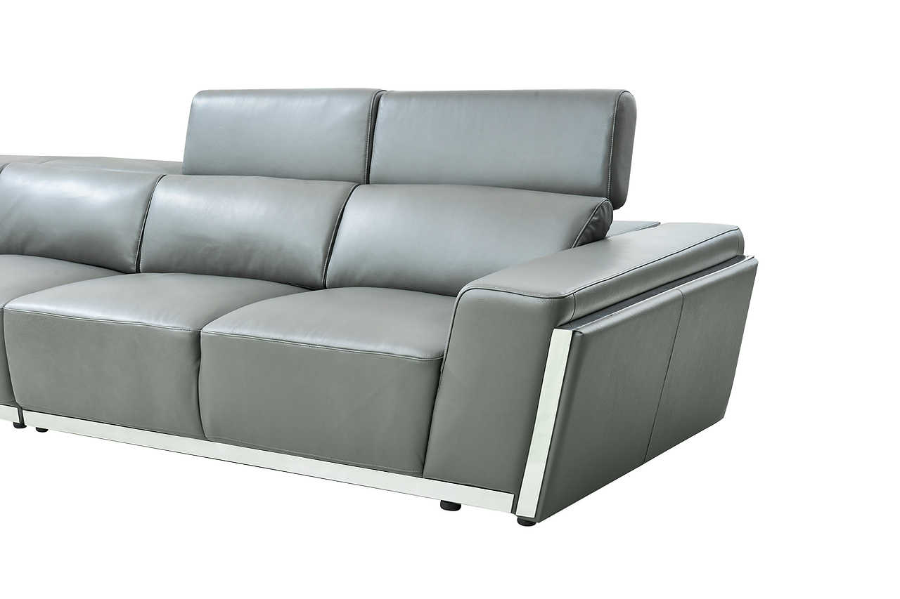 room view of Domo Grey Leather Sectional sectional sofa
