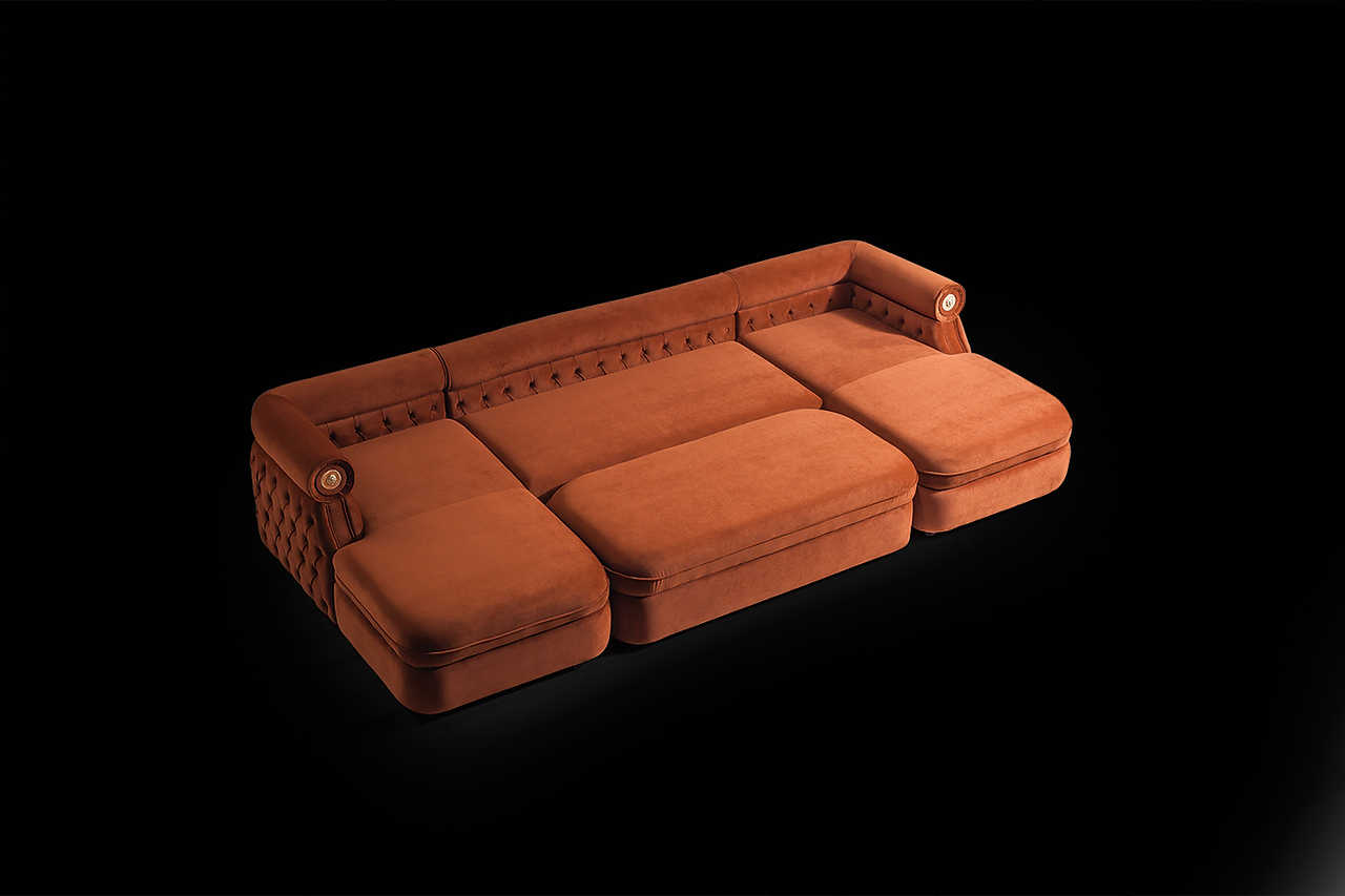 Brooklyn Orange Sectional sofa main angle