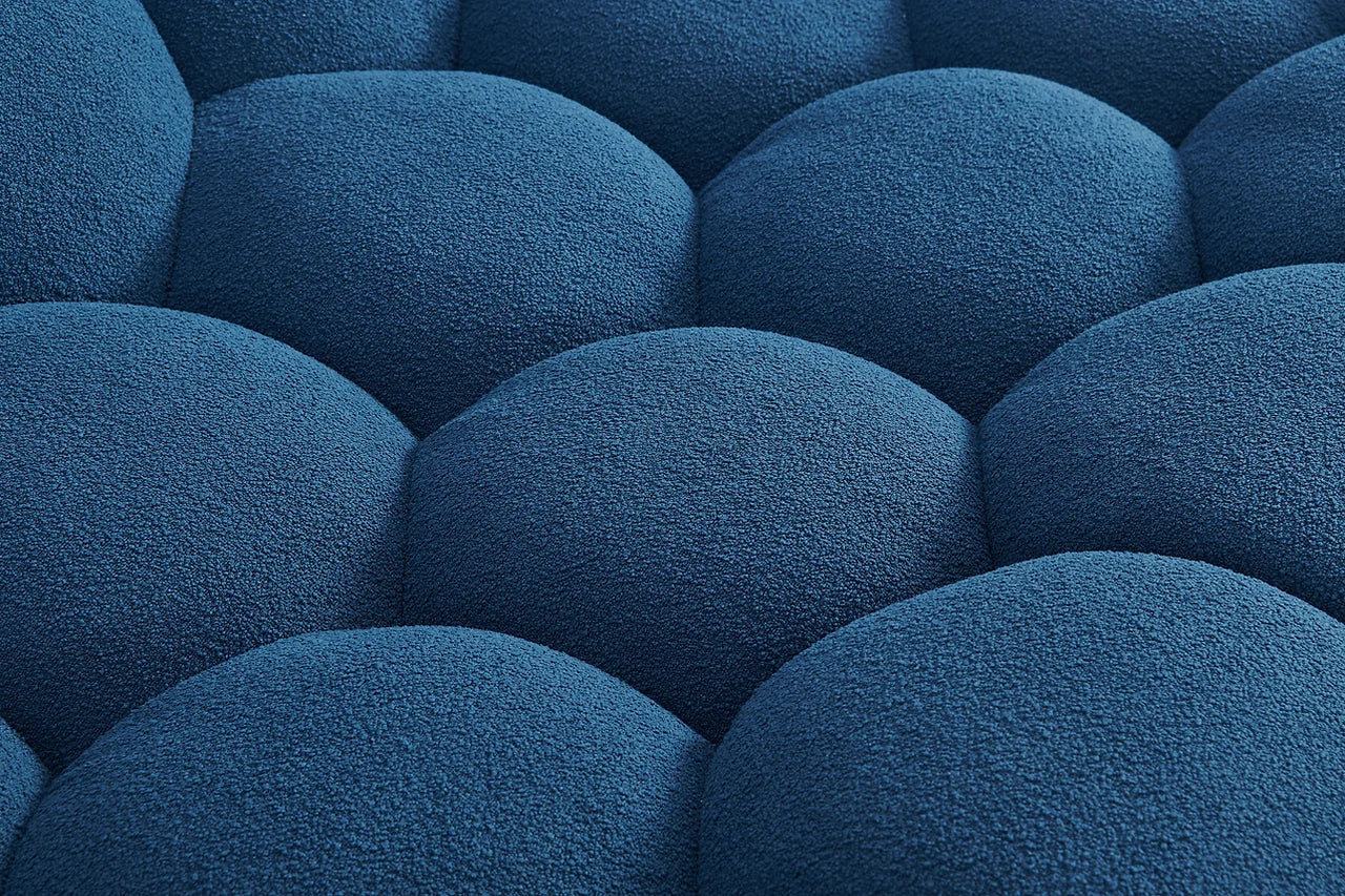 Main view showing both pieces of Bubbles Blue Boucle Living Room Set
