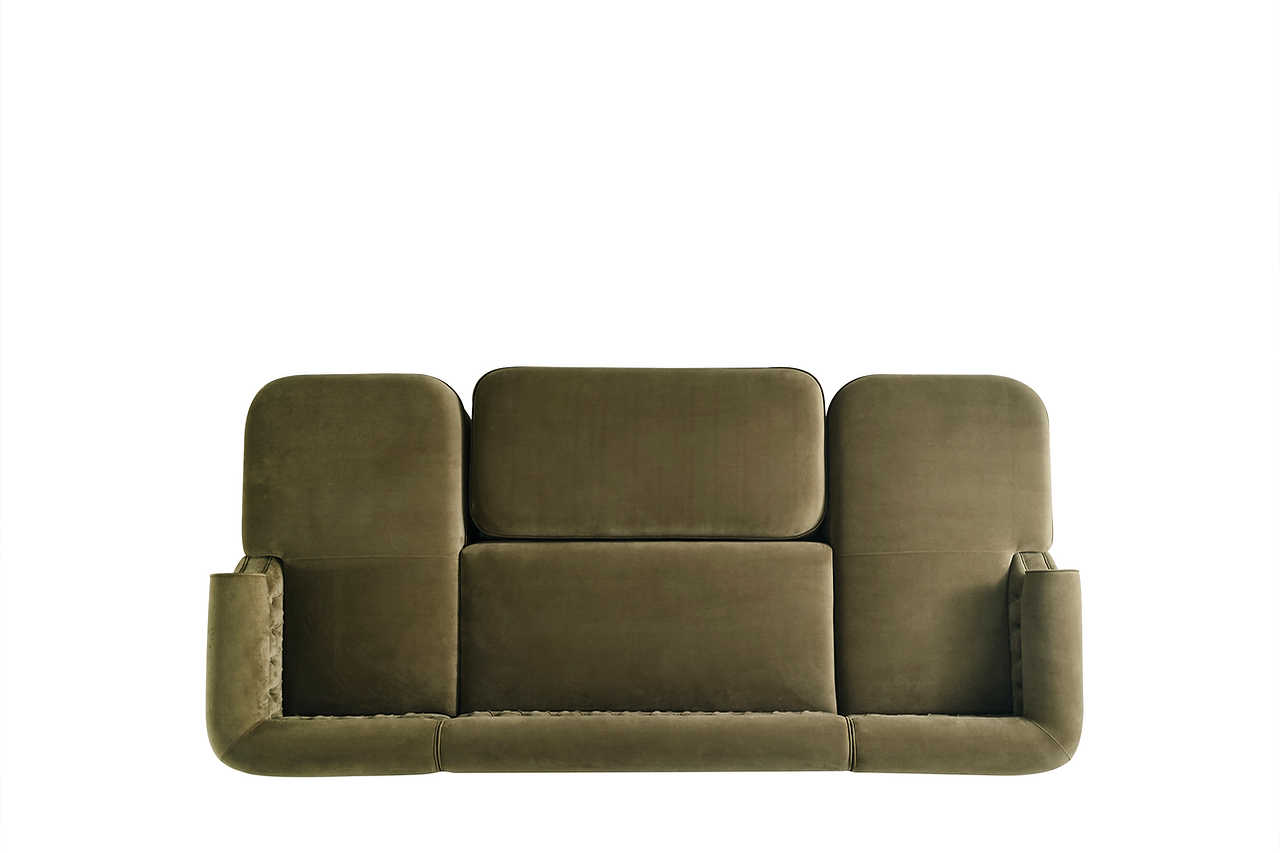 Brooklyn Green Sectional Sofa detailed view