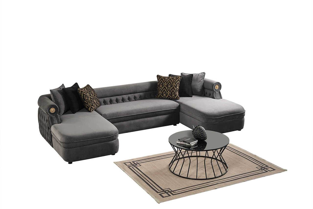 Alternate main view of Brooklyn Grey Sectional sofa