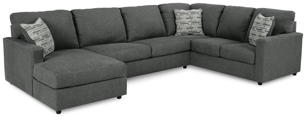 Edenfield Charcoal 3-Piece Sectional with Ottoman - image 3