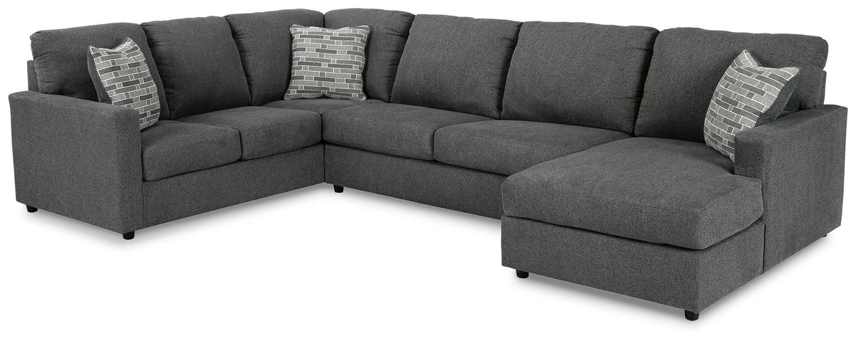 Edenfield Charcoal 3-Piece Sectional with Ottoman - image 3