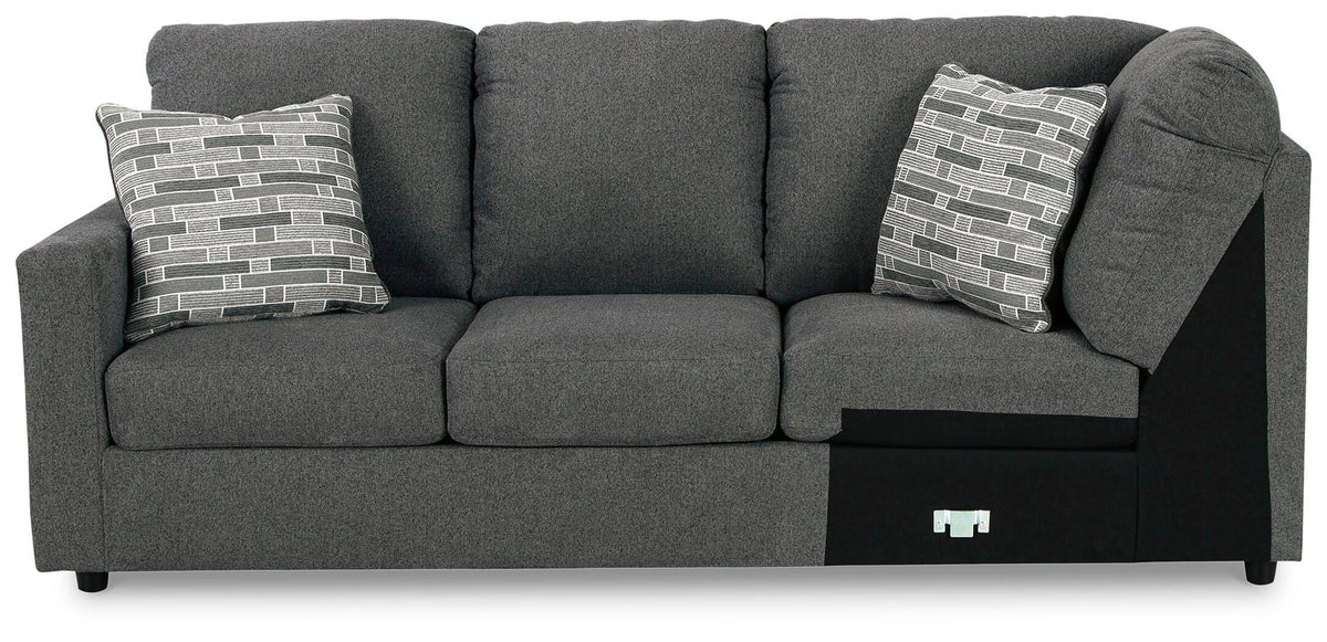 Edenfield Charcoal 3-Piece Sectional with Ottoman - image 5