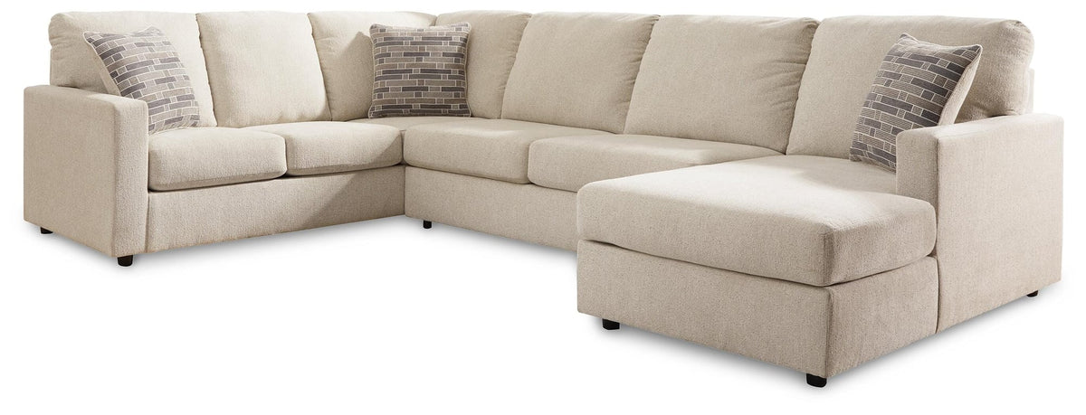 Edenfield Linen 3-Piece Sectional with Ottoman - image 2