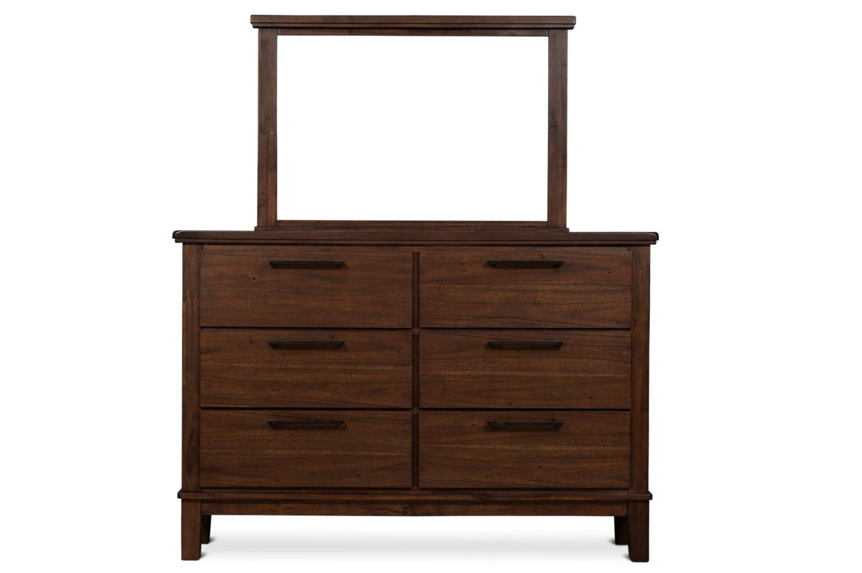 Brown upholstered bed with shelves and feet detail