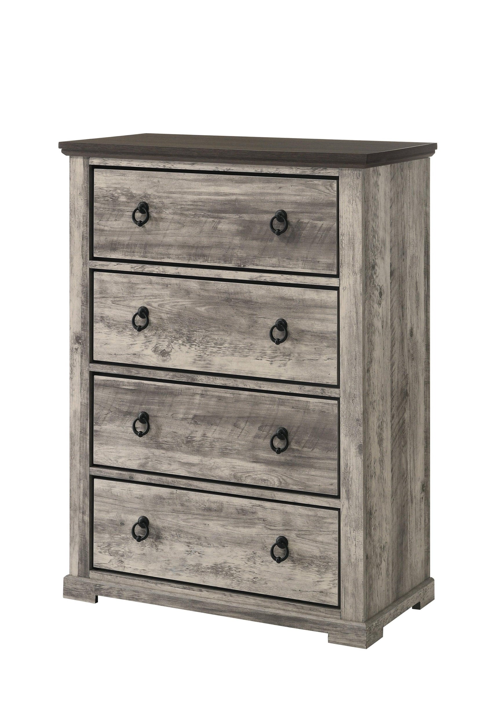 side view of Ella Mae Gray Poster Panel Bedroom Set bed