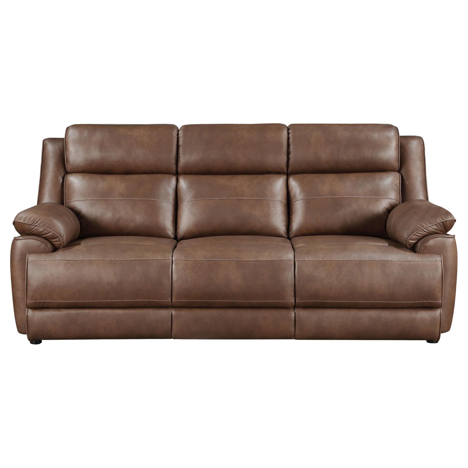 Ellington sofa and loveseat set, angled front view in dark brown upholstery