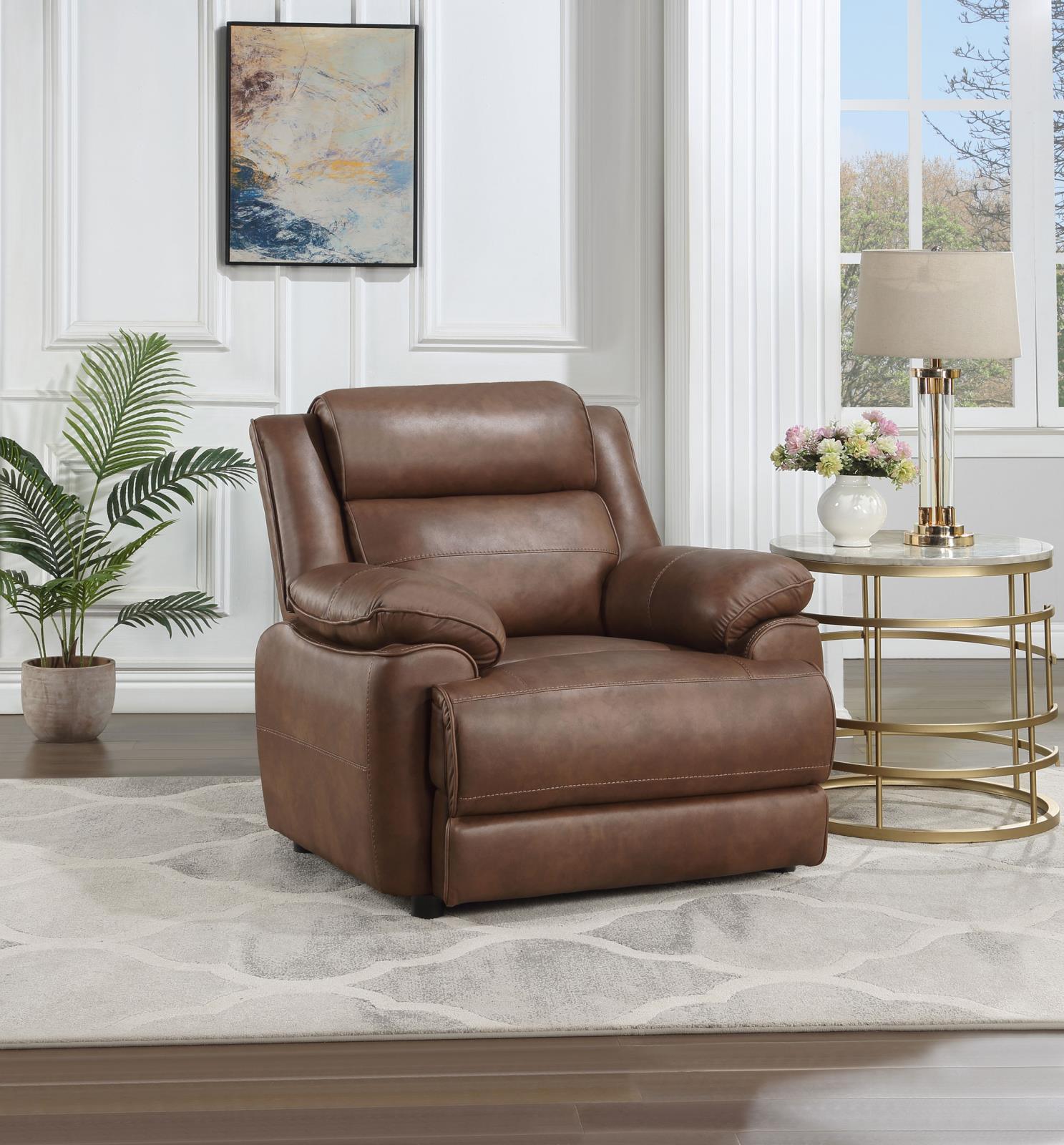 Ellington Upholstered Padded Arm Accent Chair Dark Brown 508283 - Ella Furniture