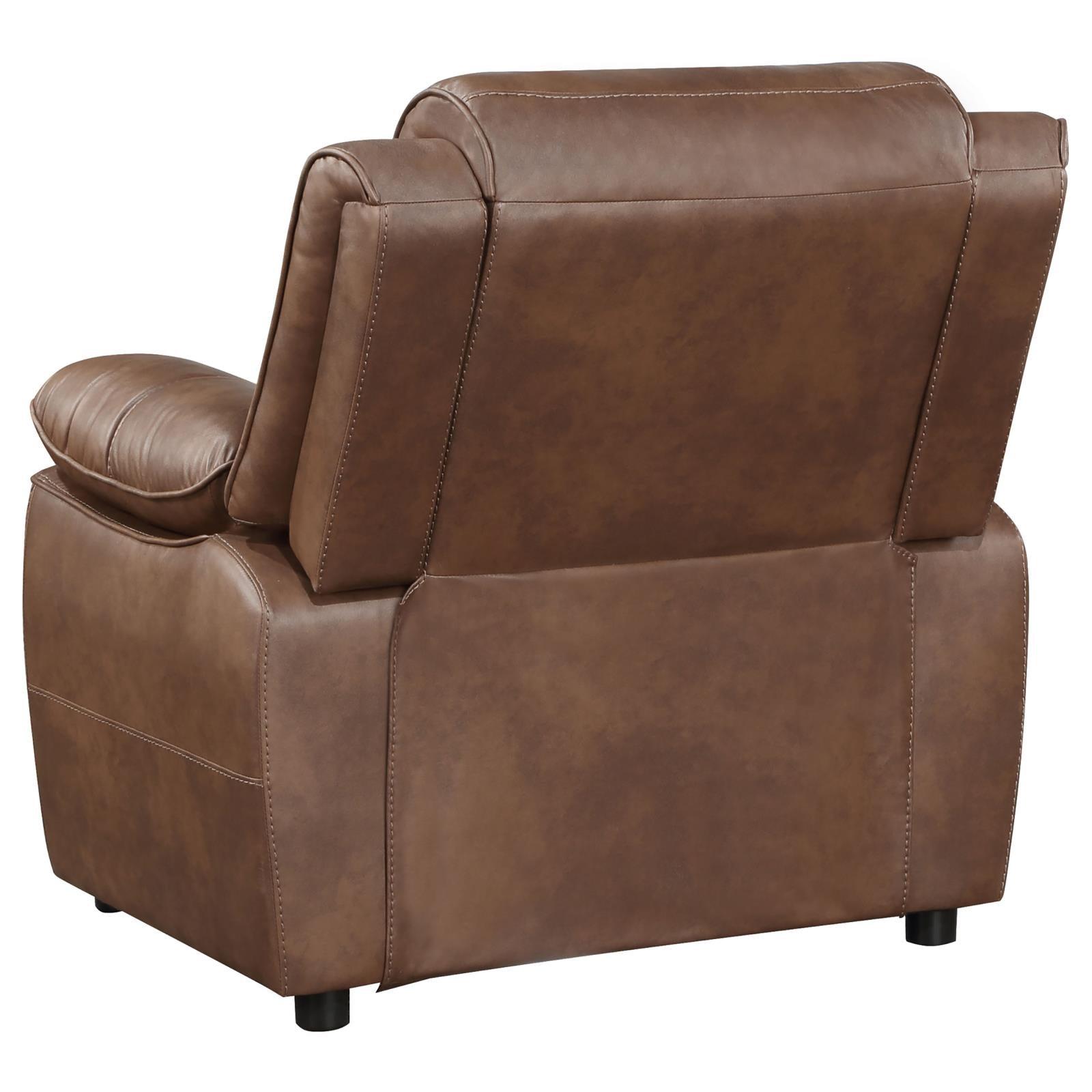 Ellington Upholstered Padded Arm Accent Chair Dark Brown 508283 - Ella Furniture