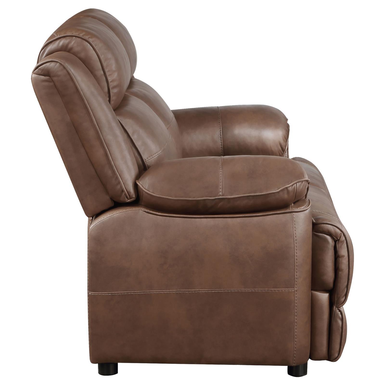Ellington loveseat with wood floor background