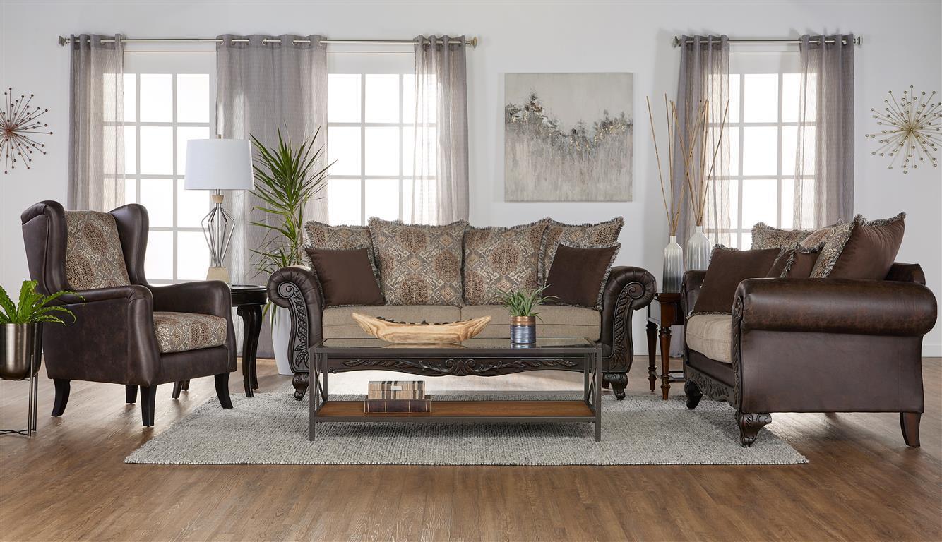 Elmbrook detailed wood carvings on sofa feet