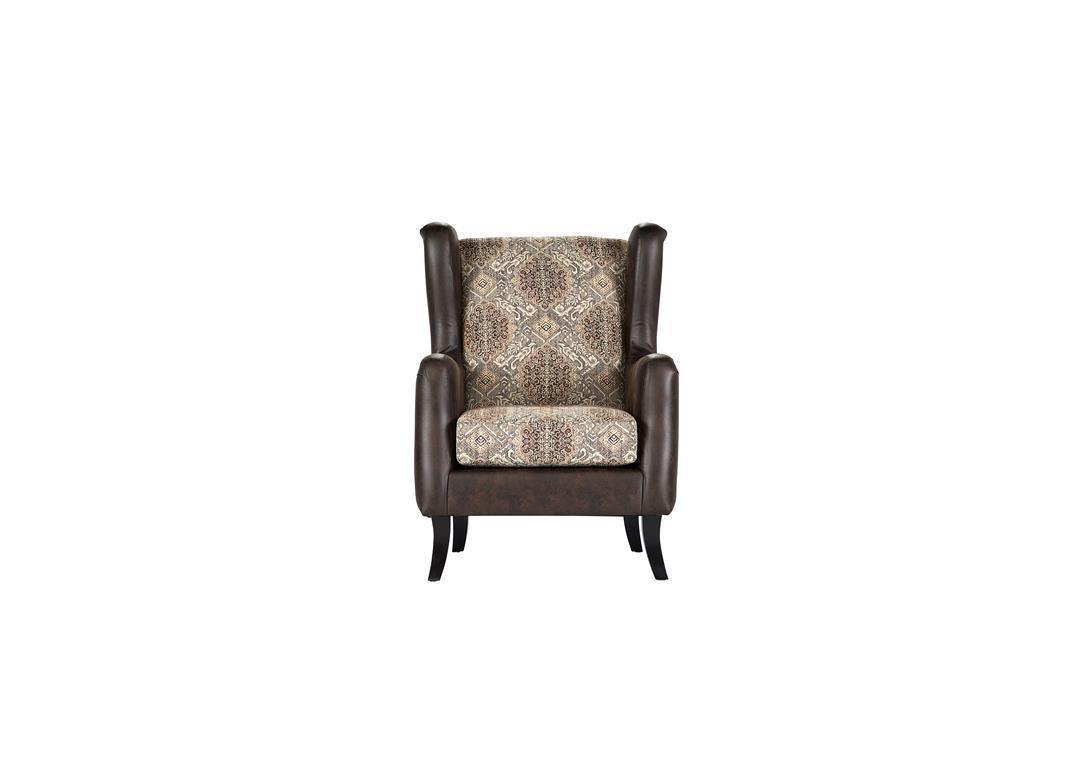 Elmbrook Upholstered Wingback Accent Chair side profile in brown