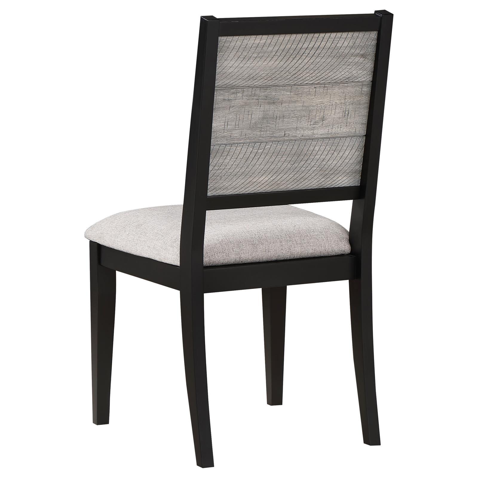 Row of Elodie Dining Side Chairs showing two-tone finish