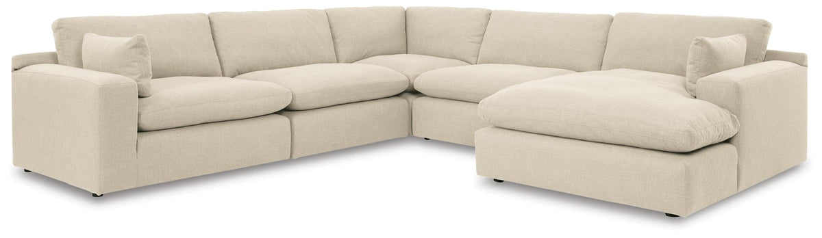 Elyza Linen 5-Piece Sectional with Ottoman - image 5