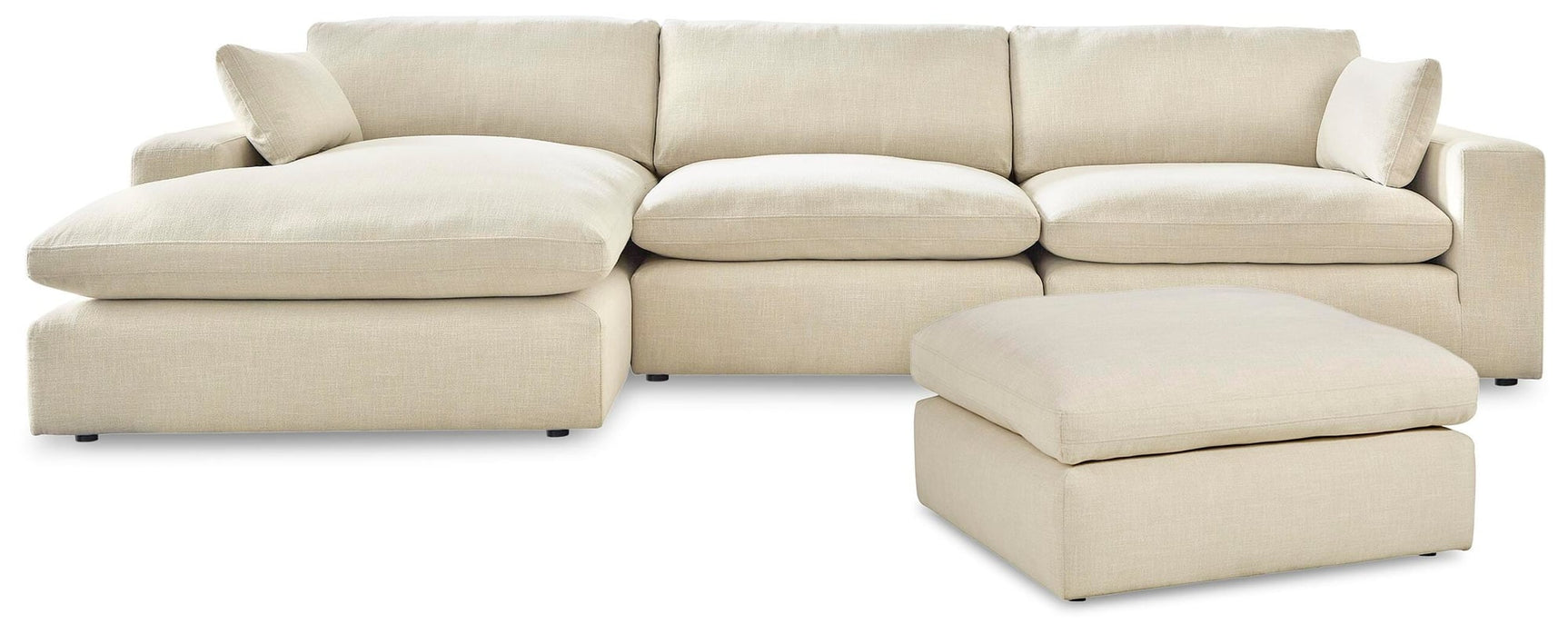 Elyza Linen 3-Piece Sectional with Ottoman - image 2