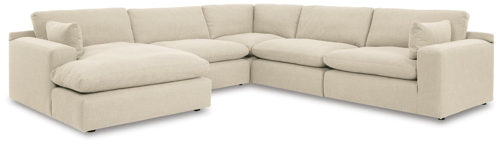 Elyza Linen 5-Piece Sectional with Ottoman - image 3