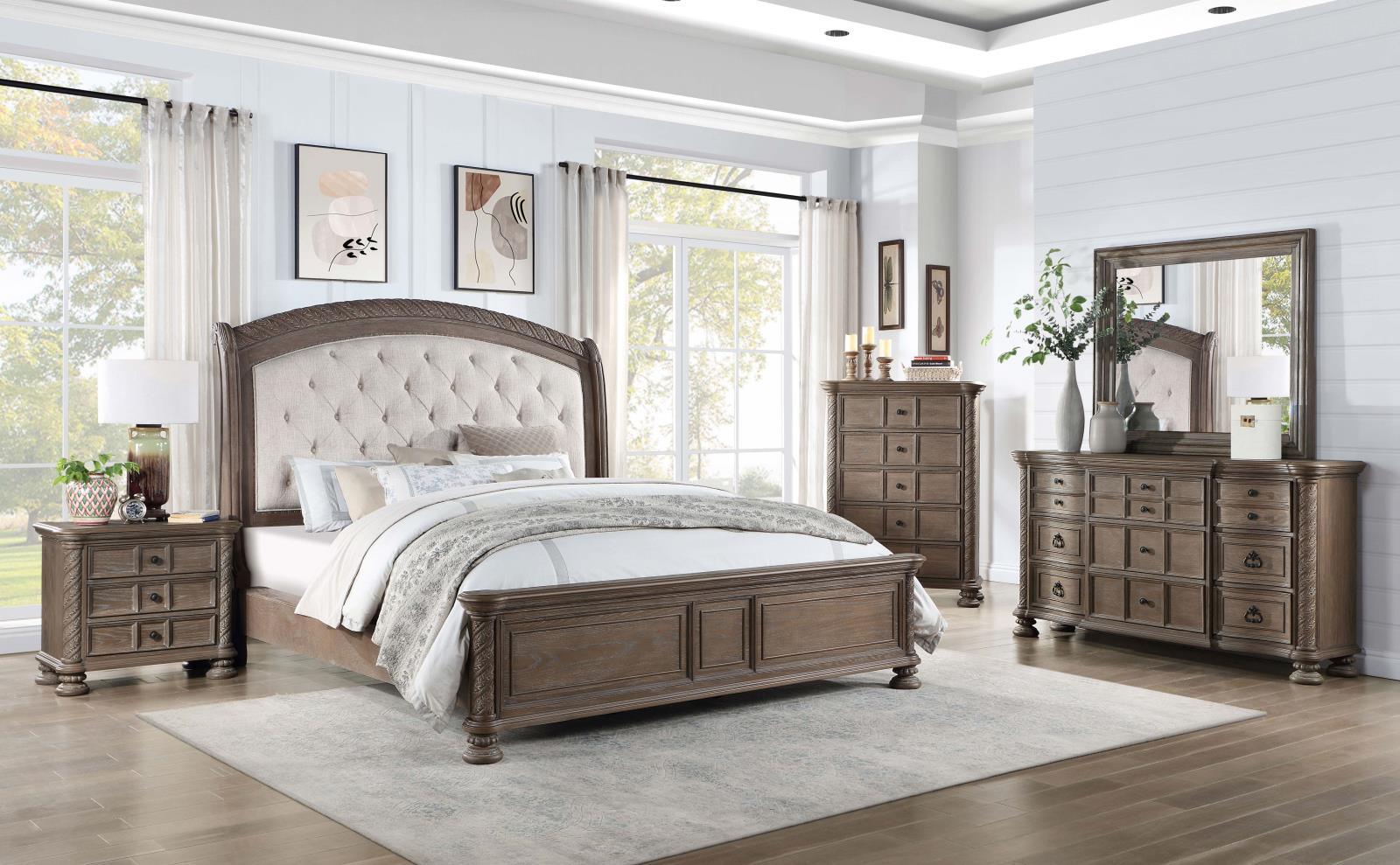 Emmett rectangular walnut dresser mirror full height
