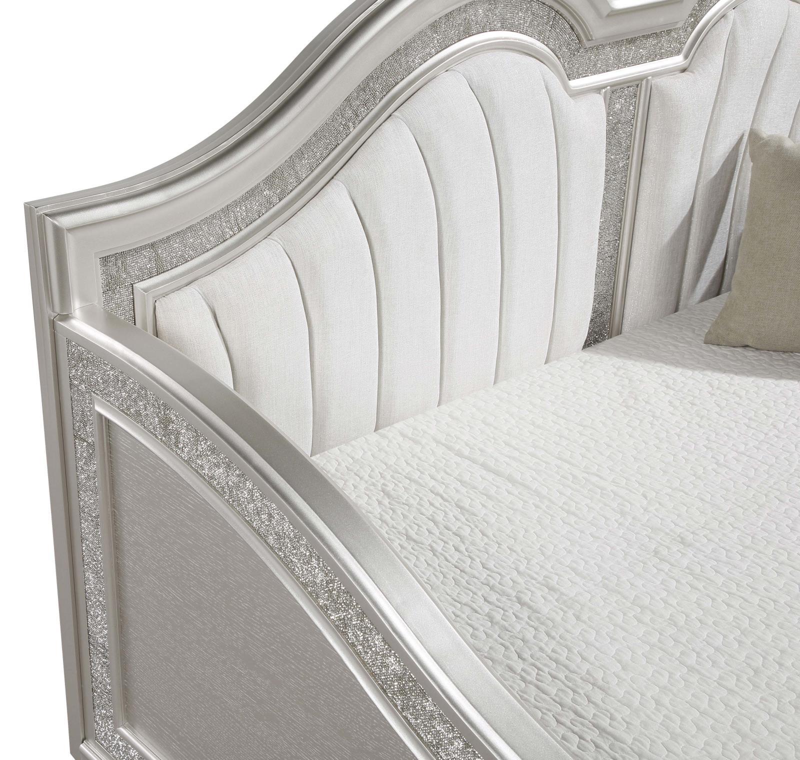 Silver faux diamond trim highlighting elegance