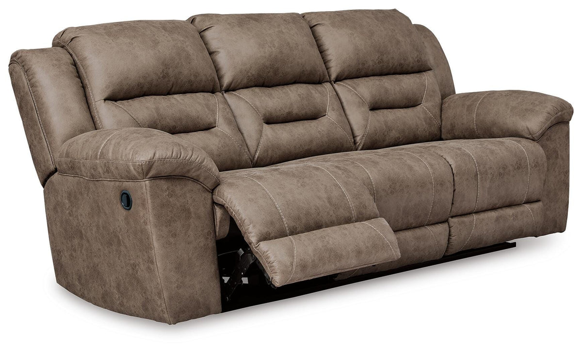 Stoneland Fossil Reclining Sofa and Loveseat Set — angled view