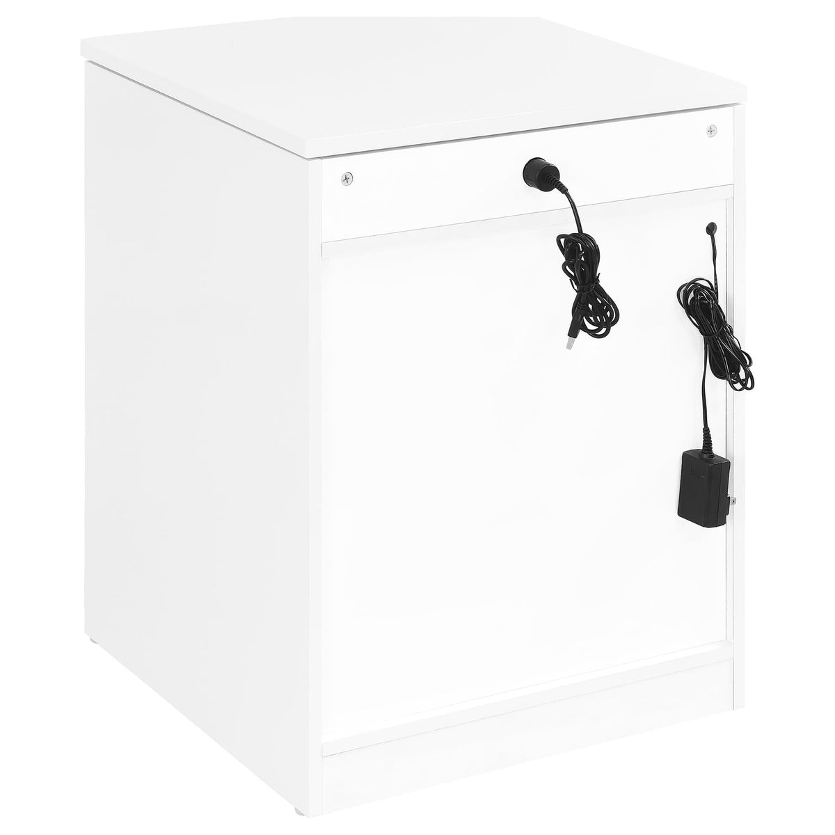 Fabre 1-Drawer Extendable Top Nightstand White High Gloss — product image 6