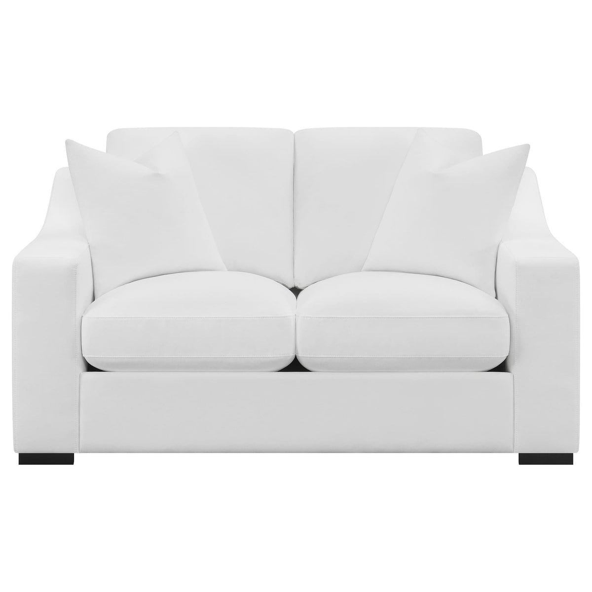 Ashlyn Upholstered Sloped Arm Loveseat White — product image 3