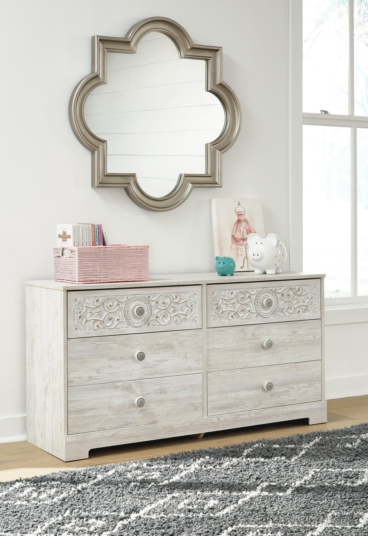 Paxberry Whitewash Dresser — product view